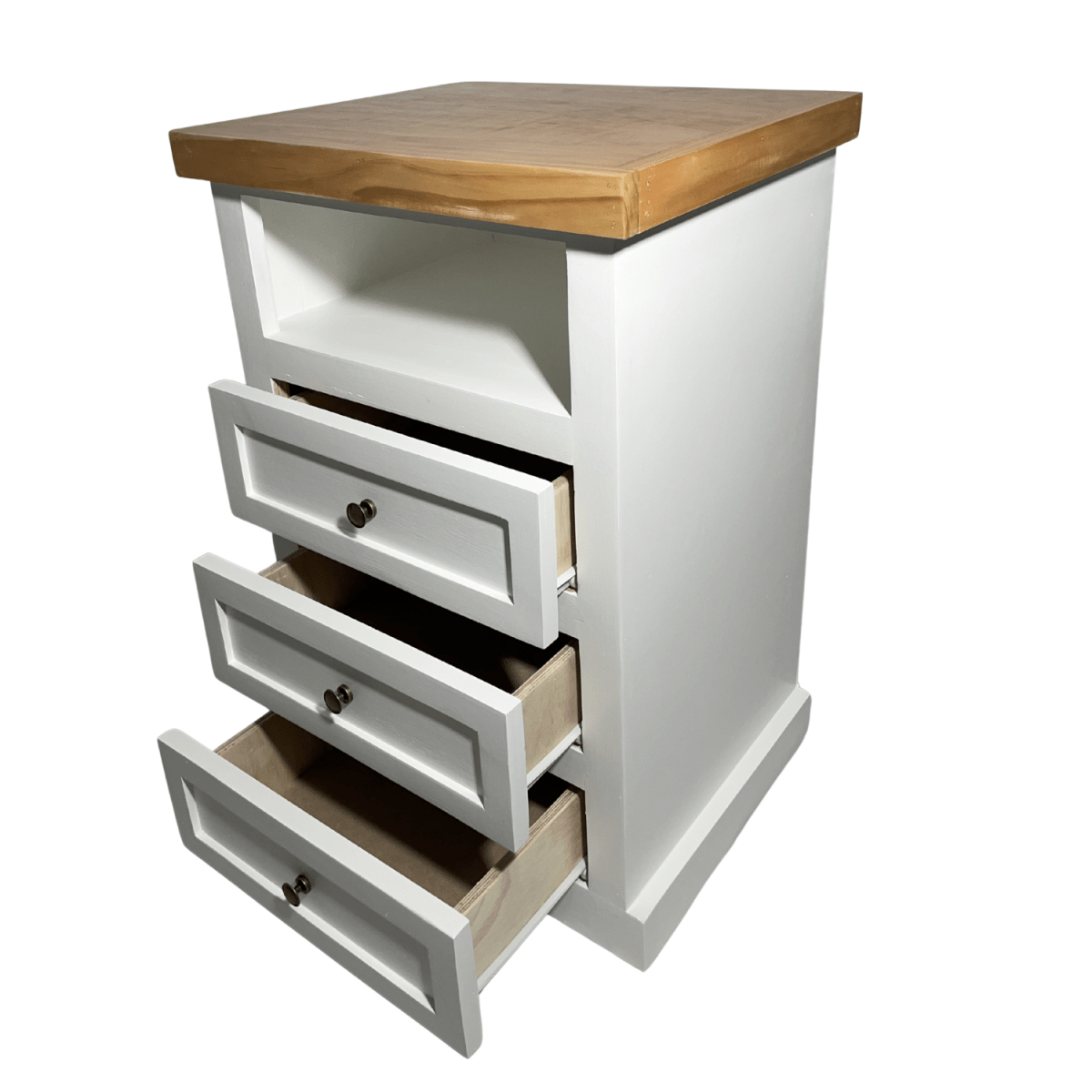 VELADOR DORMITORIO LIBRERO FERRARA 3 CAJONES BLANCO MADERA3
