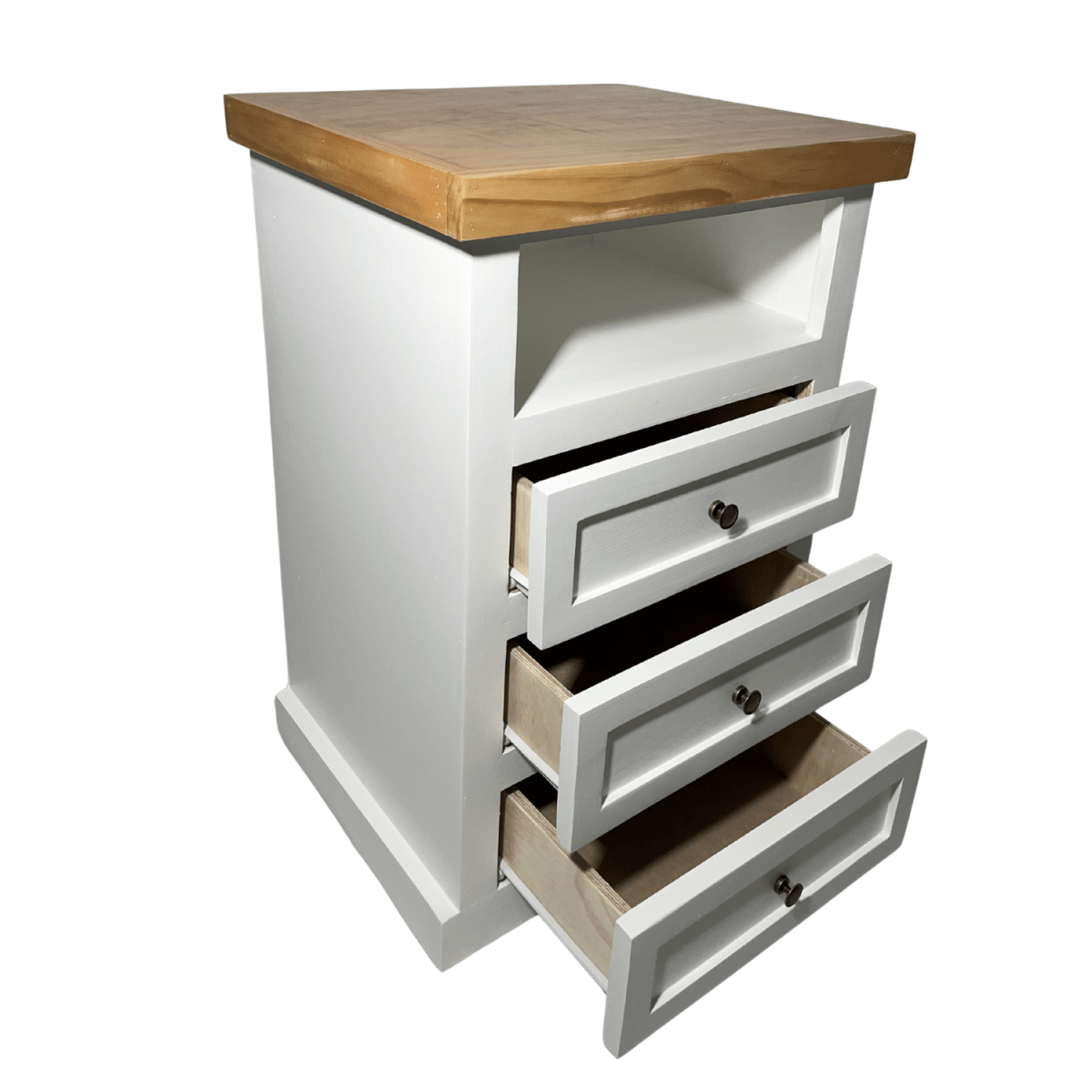 VELADOR DORMITORIO LIBRERO FERRARA 3 CAJONES BLANCO MADERA4