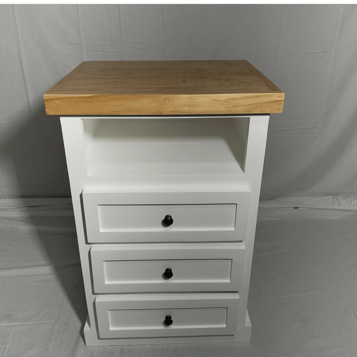 VELADOR DORMITORIO LIBRERO FERRARA 3 CAJONES BLANCO MADERA5