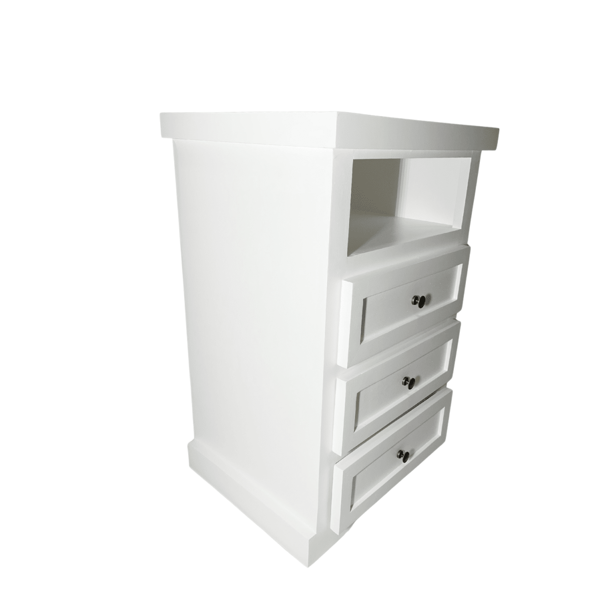 VELADOR DORMITORIO LIBRERO FERRARA 3 CAJONES BLANCO RUSTICO3
