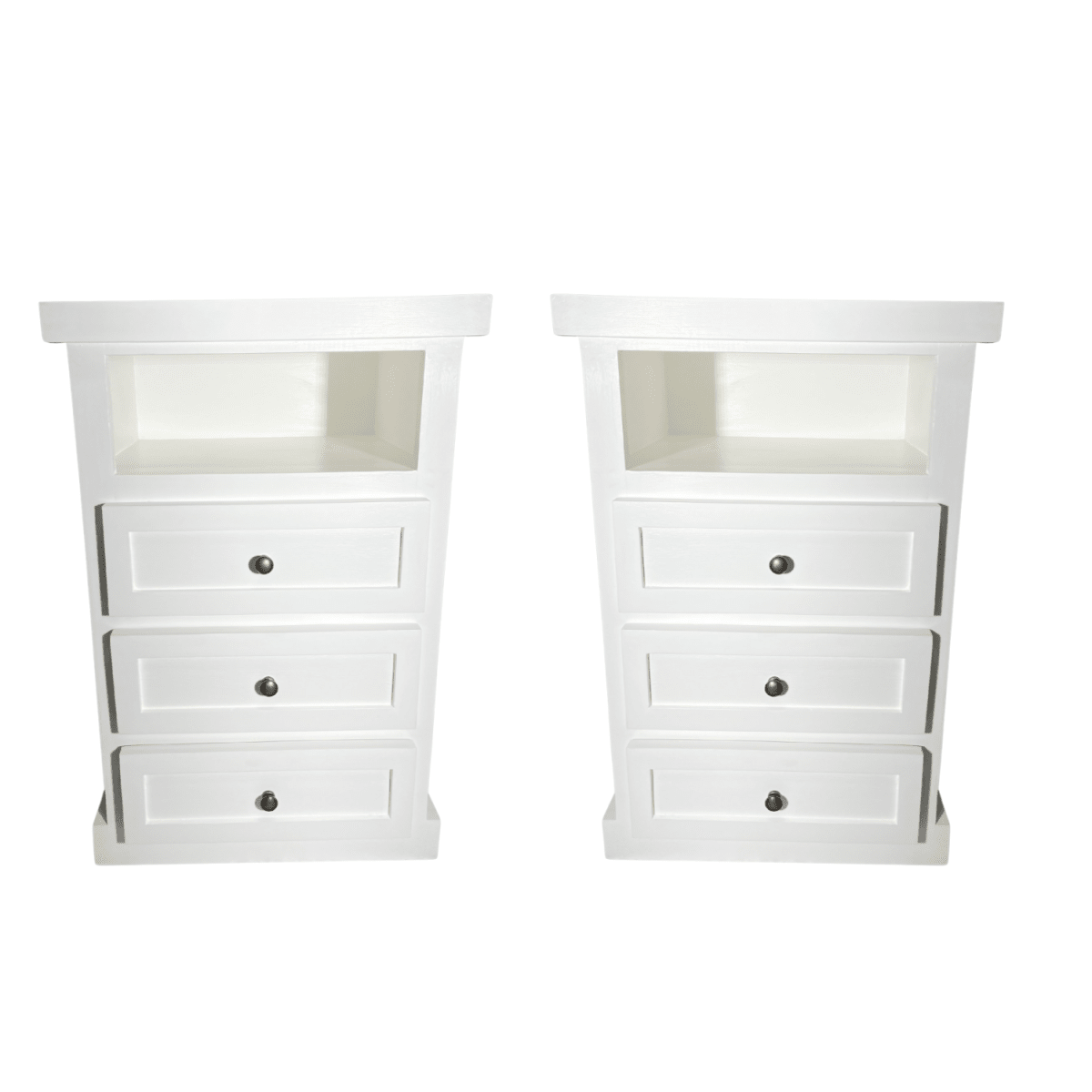 VELADOR DORMITORIO LIBRERO FERRARA 3 CAJONES BLANCO RUSTICO6