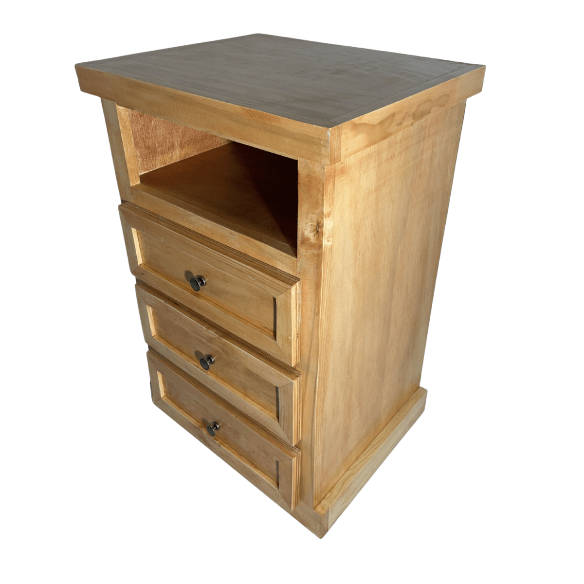 VELADOR DORMITORIO LIBRERO FERRARA 3 CAJONES MADERA BARNIZ2