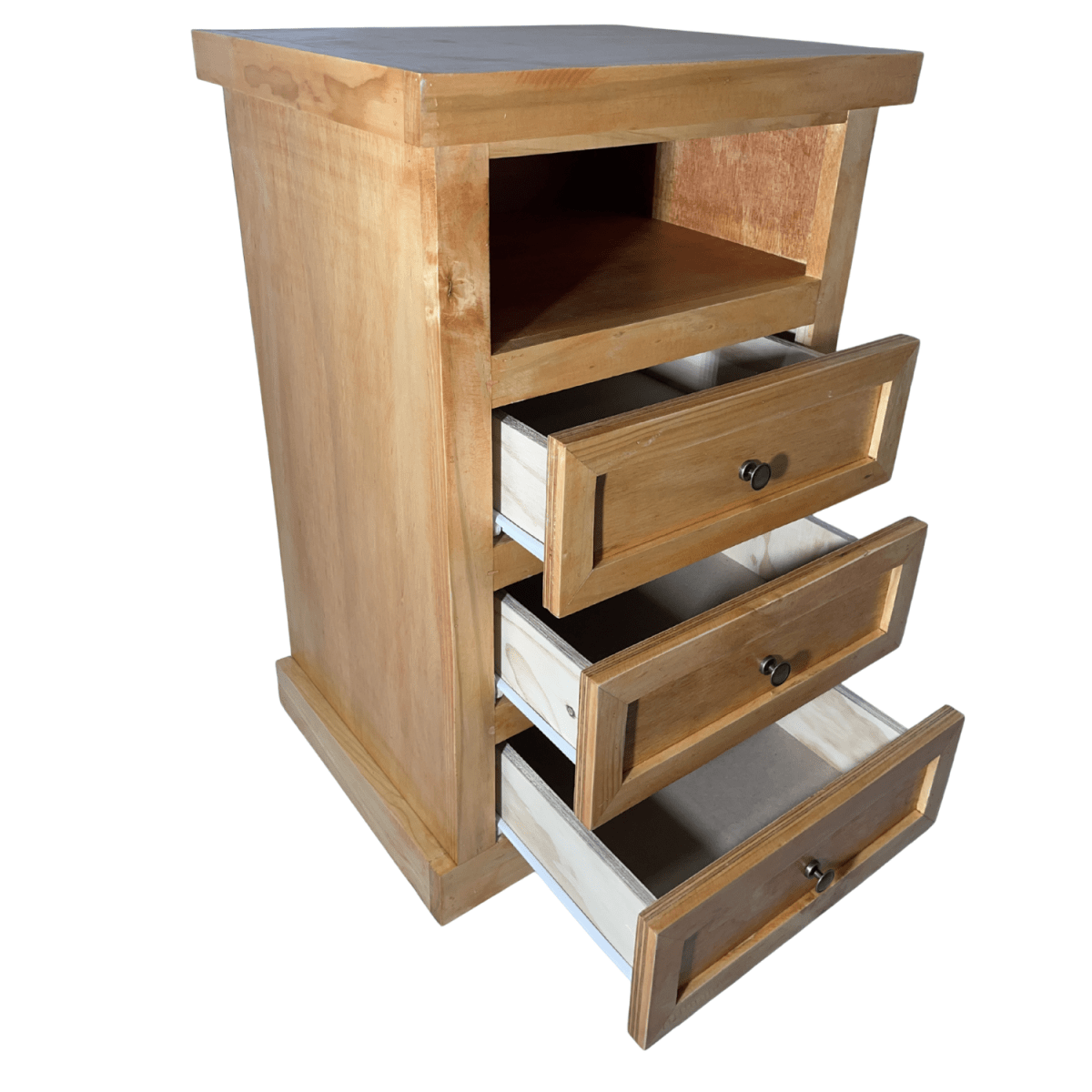VELADOR DORMITORIO LIBRERO FERRARA 3 CAJONES MADERA BARNIZ4