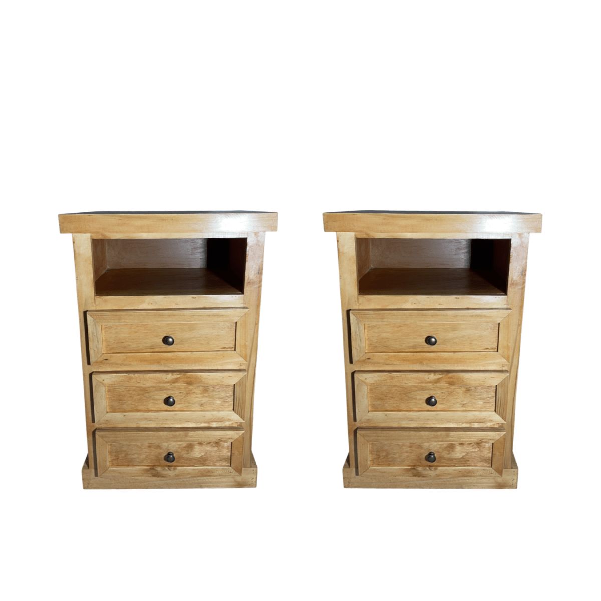 VELADOR DORMITORIO LIBRERO FERRARA 3 CAJONES MADERA BARNIZ6