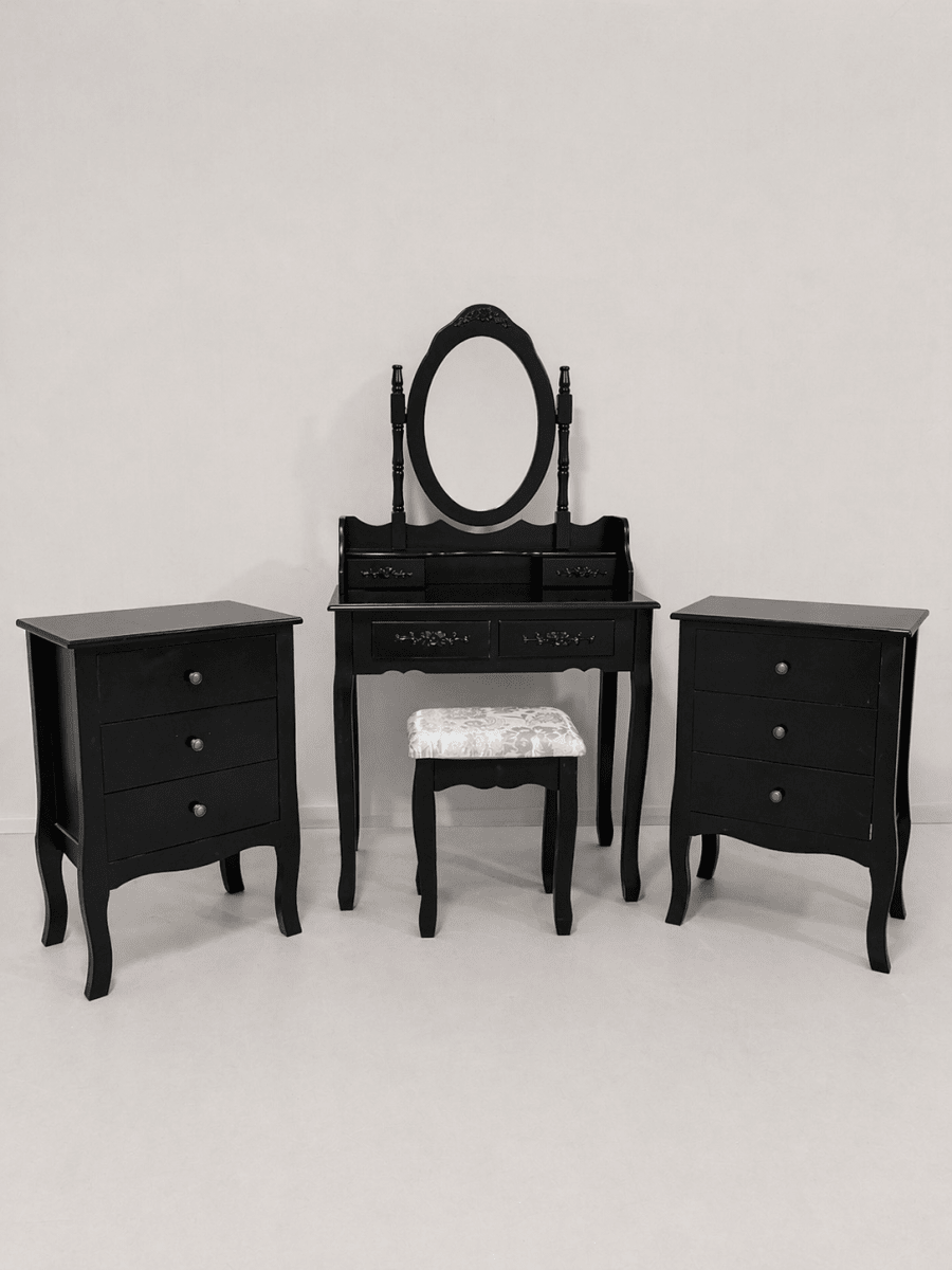 KIT DORMITORIO TOCADOR VANESA + VELADORES IMPERIAS1