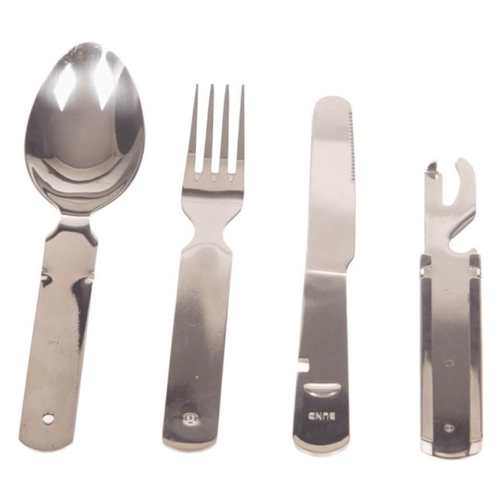 CUBIERTOS CAMPING METALICO 4PZS