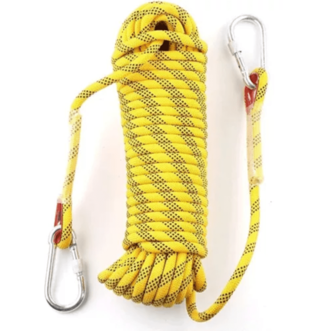 CUERDA COLOR AMARILLO 25 MTS CON MOSQUETON1