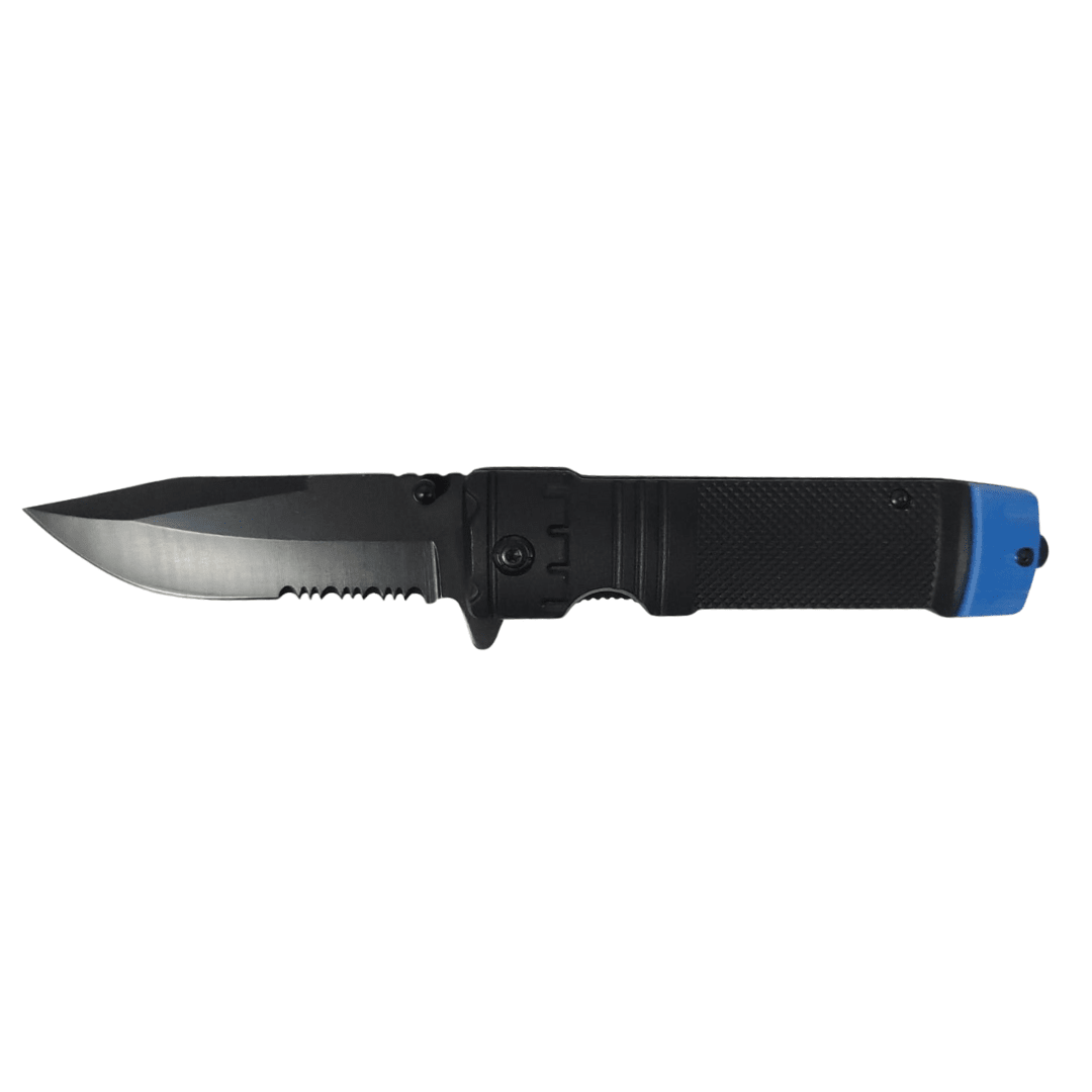 CUCHILLO METALICO PLEGABLE-DETALLE AZUL1