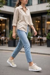 ZAPATO JOSE SAENZ  EVA BEIGE CHAMPAGNE
