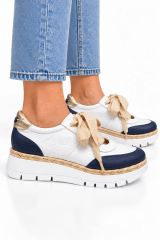 ZAPATILLA JOSE SAENZ BELEN BLANCA YUTE AZUL