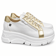 ZAPATILLA JOSE SAENZ CELIA BLANCA DORADA