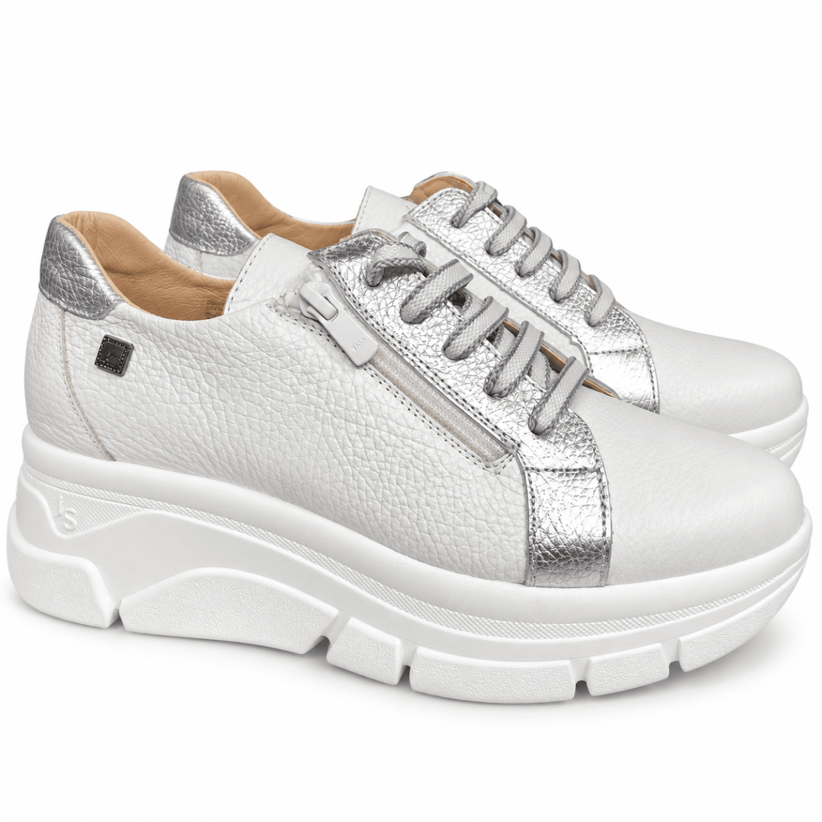 ZAPATILLA JOSE SAENZ CELIA BLANCA PLATA2