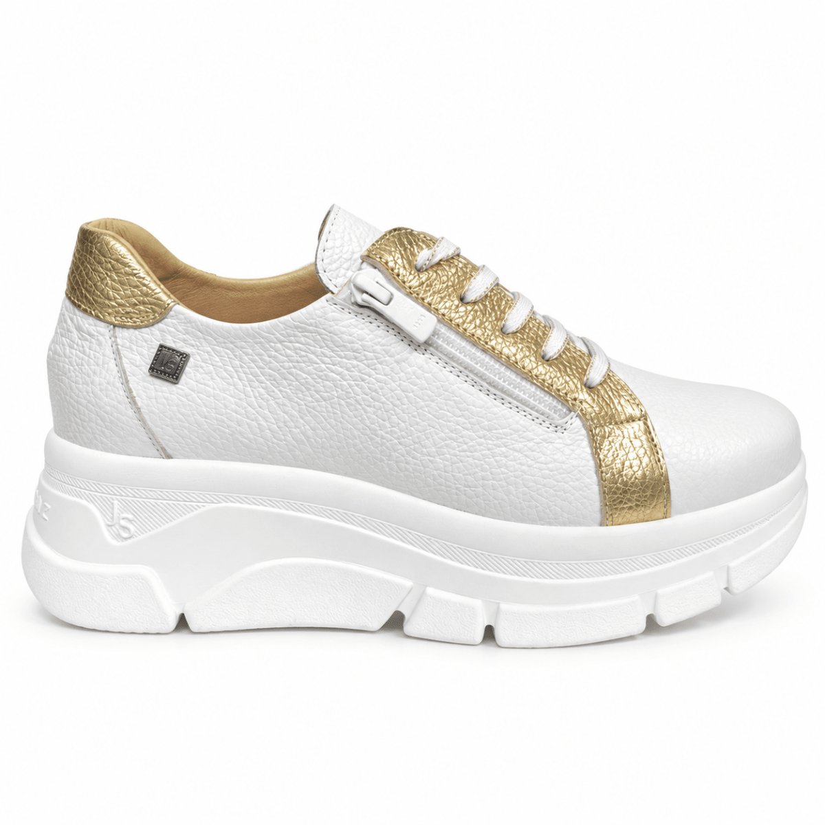 ZAPATILLA JOSE SAENZ CELIA BLANCA DORADA1