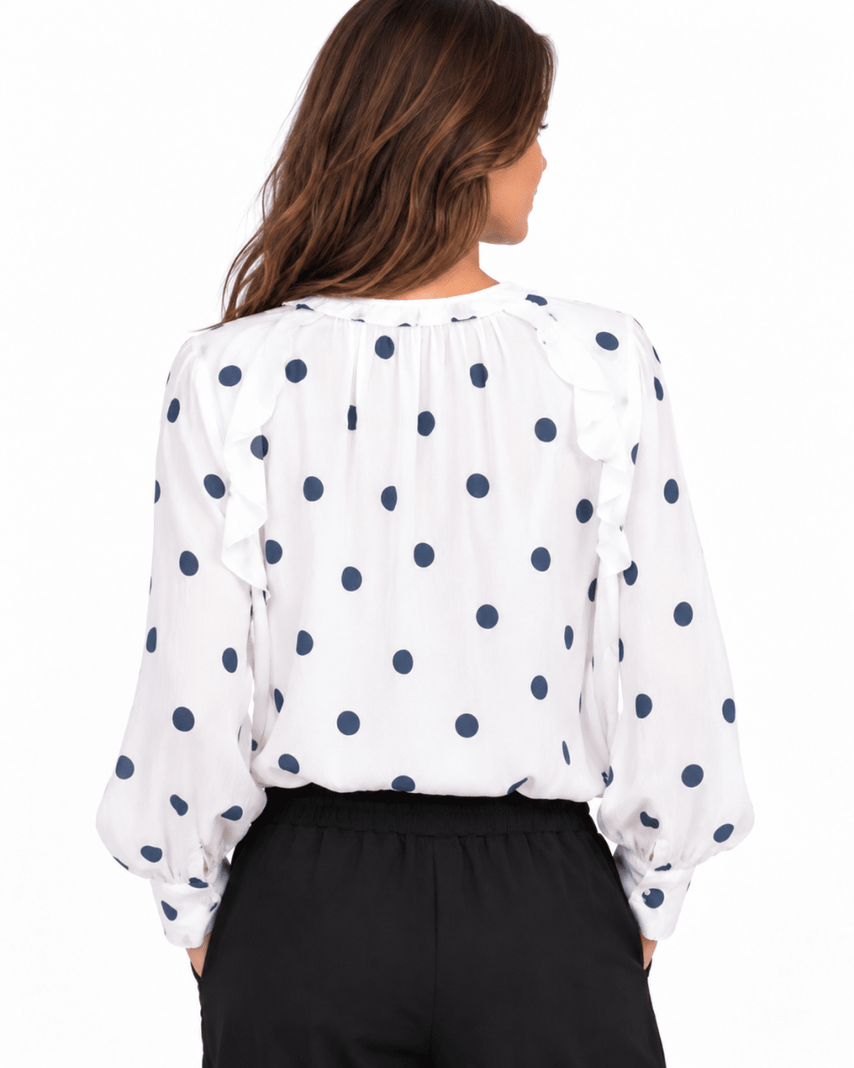 BLUSA ITALIANA BLANCA LUNARES NEGRO2