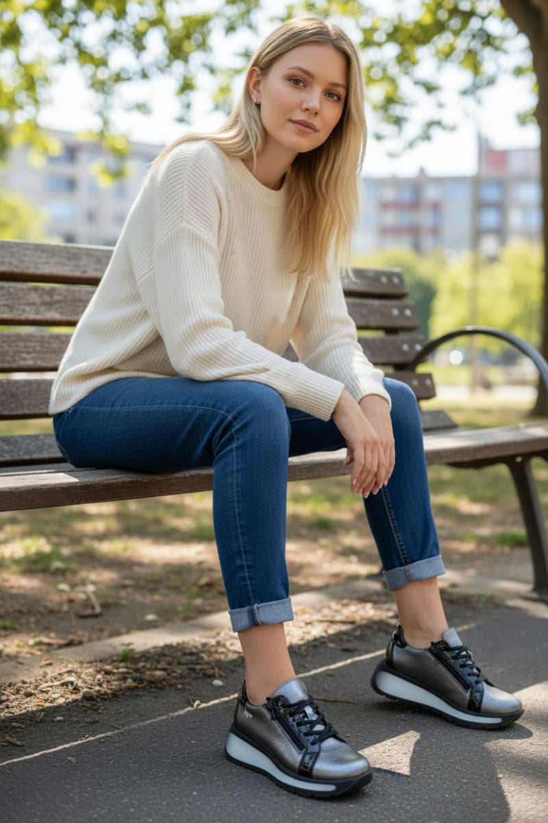 ZAPATO CRETA NAPA SHOCK METAL  ACERO1