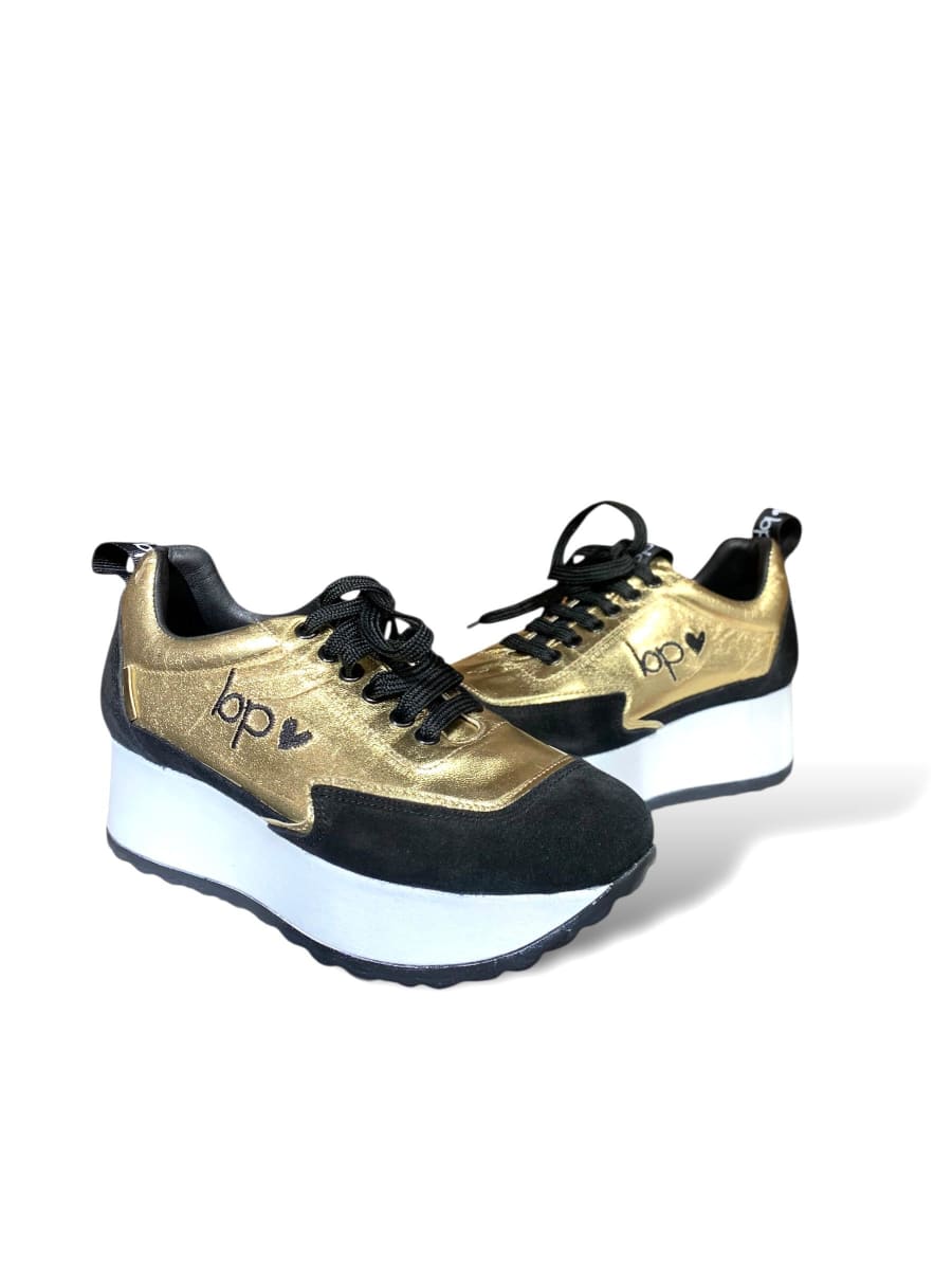 DEPORTIVO  BRUNO PAOLI SERRAJE NEGRO BLATT IVORY /DORADO2