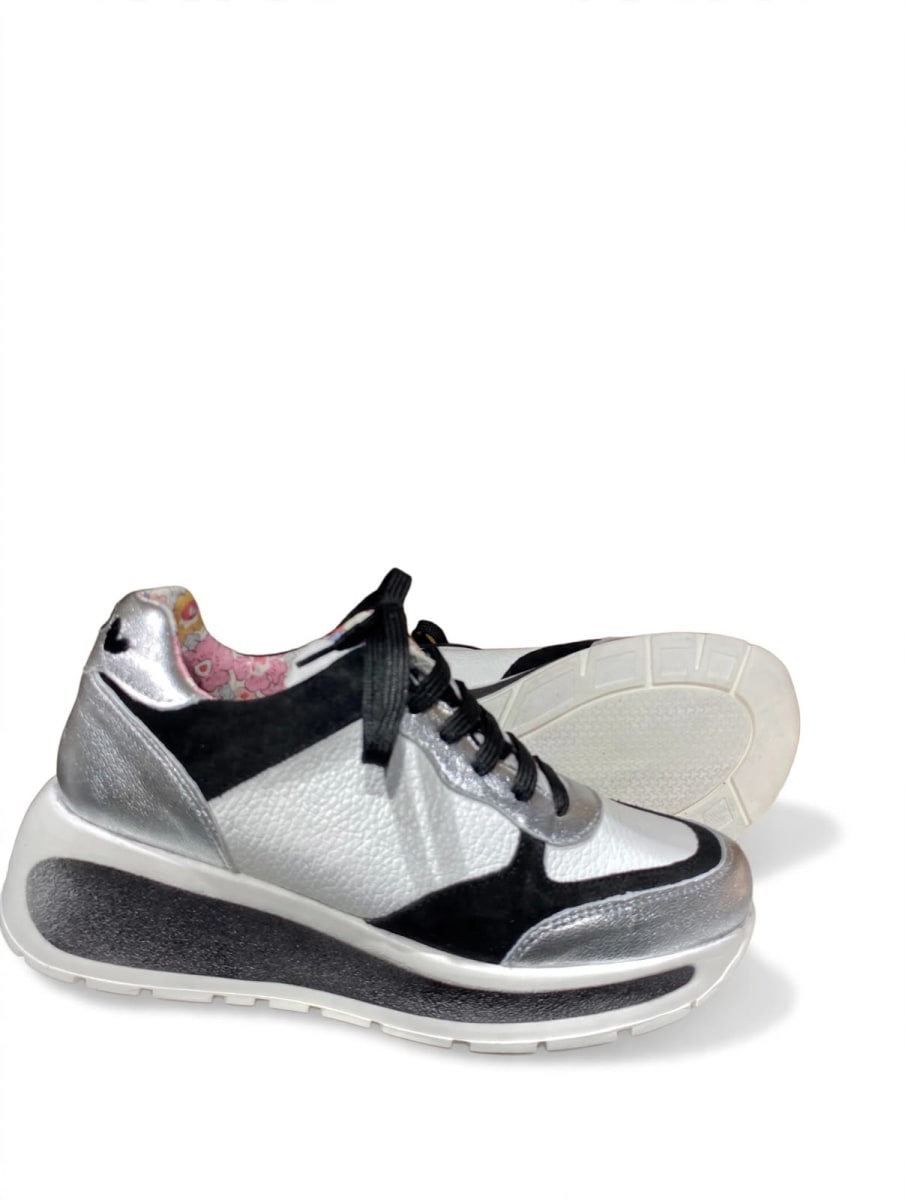 ZAPATILLA URBANA BRUNO PAOLI  PLATA BLANCO SNOCK3