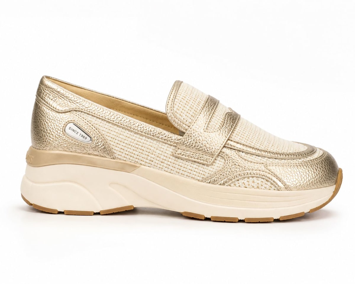 MOCASIN  HISPANITAS LOTO BLANCO DORADO4