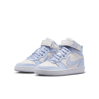 Nike Junior -  Court Borough Mid 2 White/Light Blue1