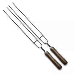 Set de 2 Anticuchos Dobles BlackBull Mango Madera Acero