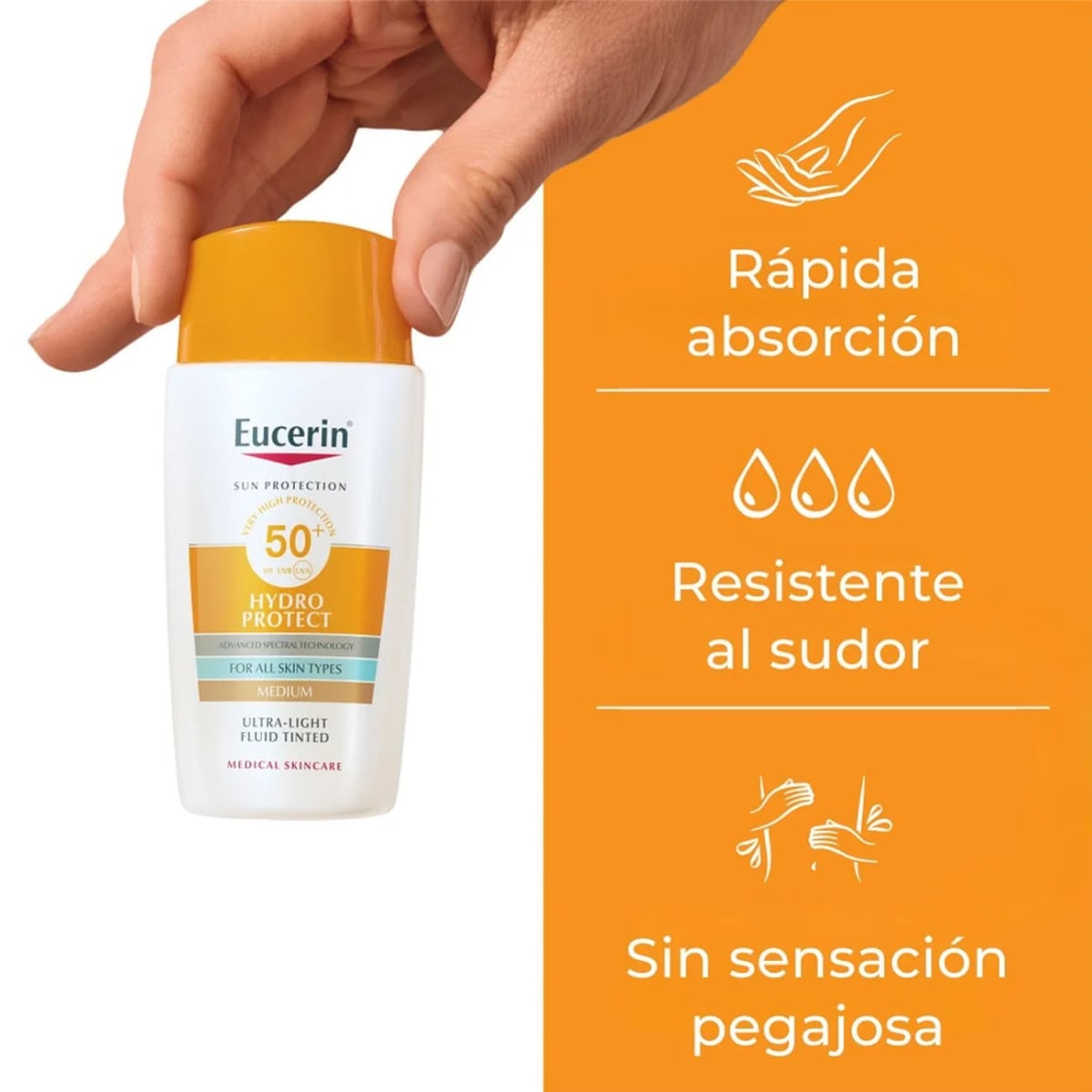 EUCERIN HYDRO FLUID PROTECTOR FACIAL TONO MEDIO SPF 50+ X 50 ML2