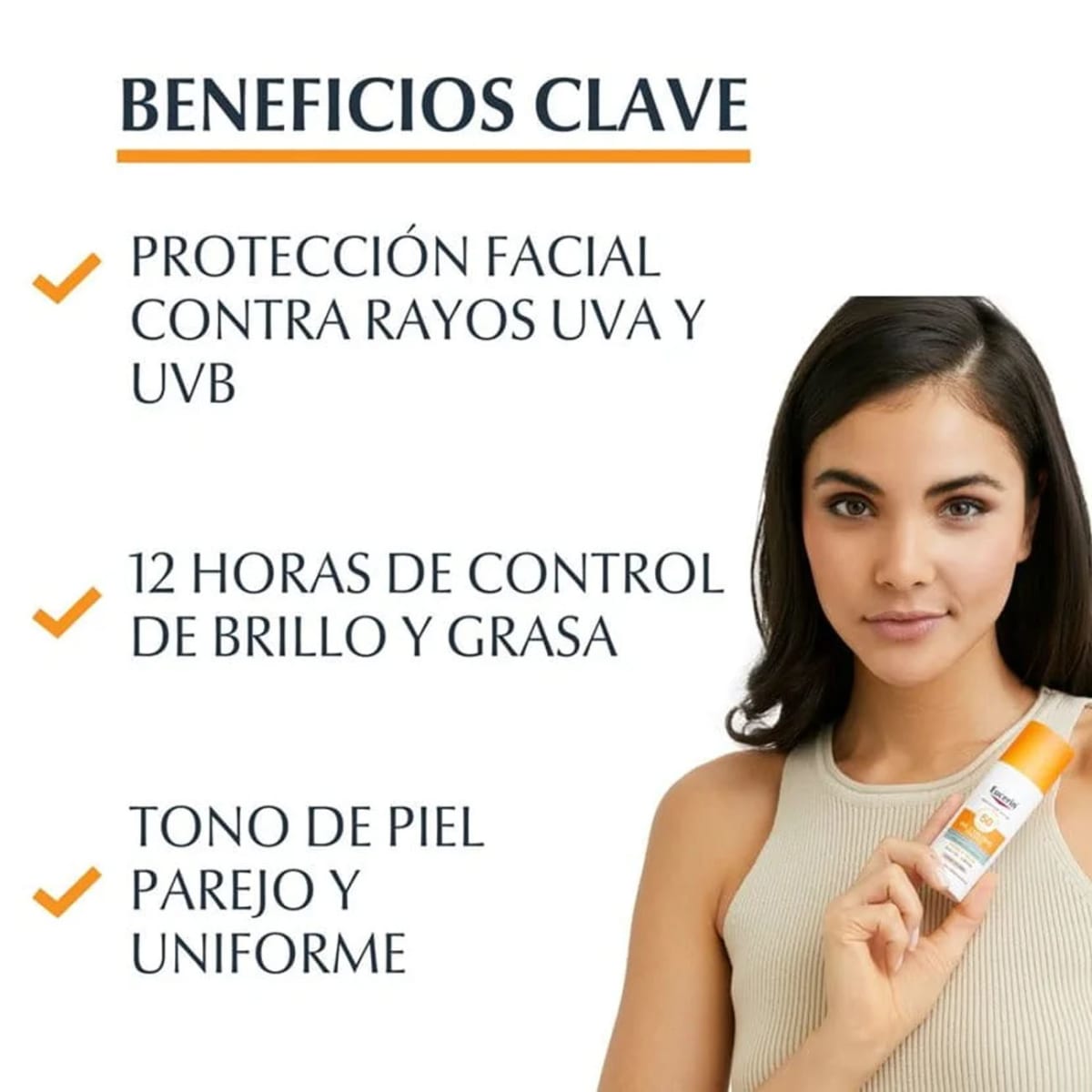 EUCERIN SOLAR FACE CARE OIL CONTROL TONO CLARO FPS 50+ X 50 ML2