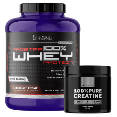 Pack Prostar 5 lb CHOCOLATE + Creatina 300gr 4Active1