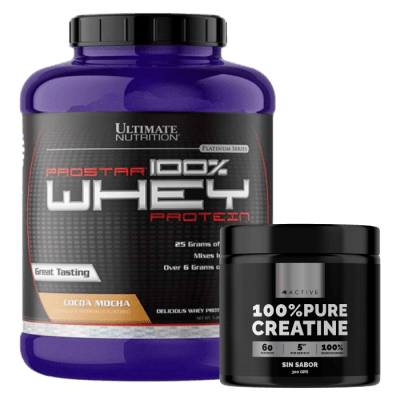 Pack Prostar 5 lb COCOA MOCHA + Creatina 300gr 4Active1