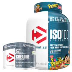 Pack Iso 100 5 Lbs Fruity Pebbles + Creatina 300 gr Dymatize Creapure