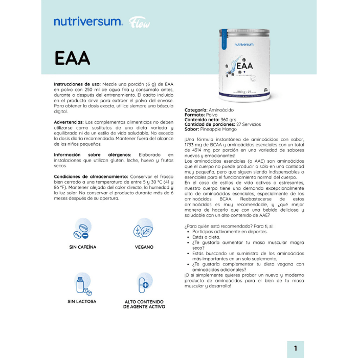 EAA - Nutriversum - 360g / 60 Servicios1