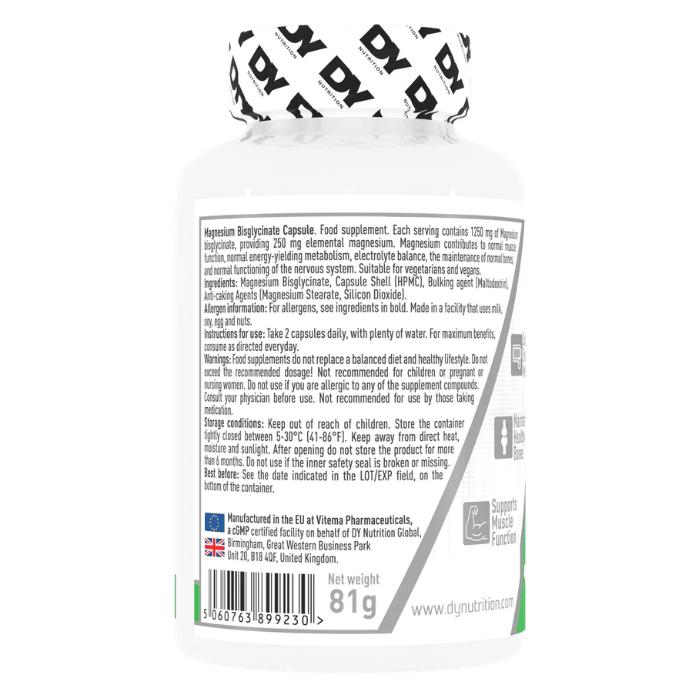 Magnesio Bisglicinato Dorian Yates | 90 Cápsulas Veganas · Alta Absorción5