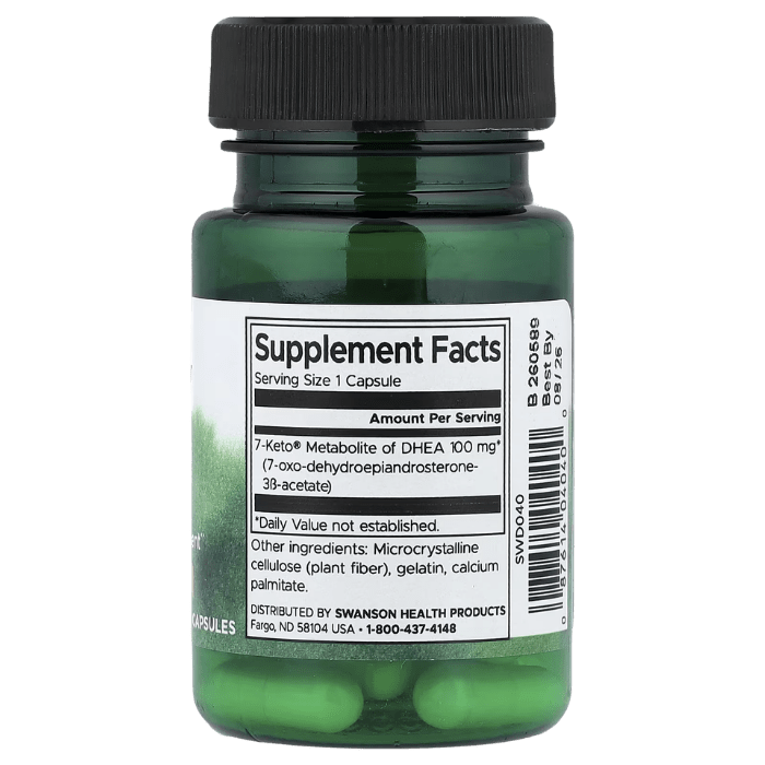 DHEA 7-Keto, 100 mg, 30 cápsulas2