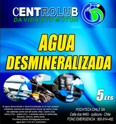AGUA DESMINERALIZADA PACK 4 BIDONES DE 5 L1