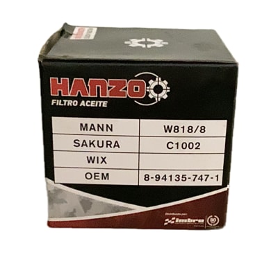 FILTRO DE ACEITE HANZO MANN W818/81