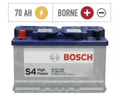BATERIA BOSCH S4 70 AH 660 CCA POSITIVO IZQUIERDO TERMINAL ESTANDAR