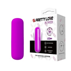 Vibrador bala power morado - recargable 0