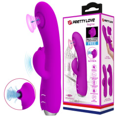 Vibrador Rabbit con Succionador Regina Morado - Recargable 5