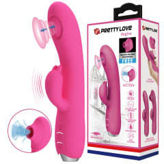 Vibrador Rabbit con Succionador Regina Fucsia - Recargable
