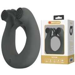 Anillo vibrador de silicona gris - Recargable
