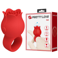 Vibrador de clítoris tipo rosa anillo - Recargable 5