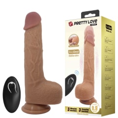 Vibrador realista retractil Jonathan C/remoto 15.5 cm