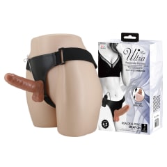 Vibrador ultra realista con arnes ajustable 13.5 cm