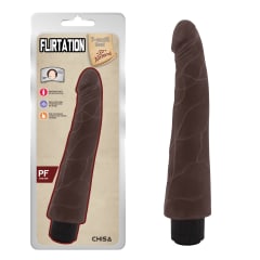 Vibrador realista Flirtation marrón 22 cm