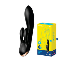 Vibrador de pareja con APP Double Flex Satisfyer - Negro