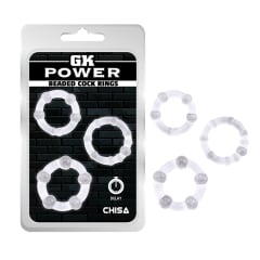 BEADED COCK RINGS-CLEAR