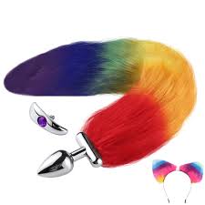 Kit plug con cola desmontable y orejas multicolor