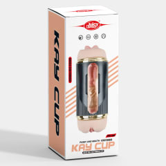 Masturbador doble cara con vibrador recargable
