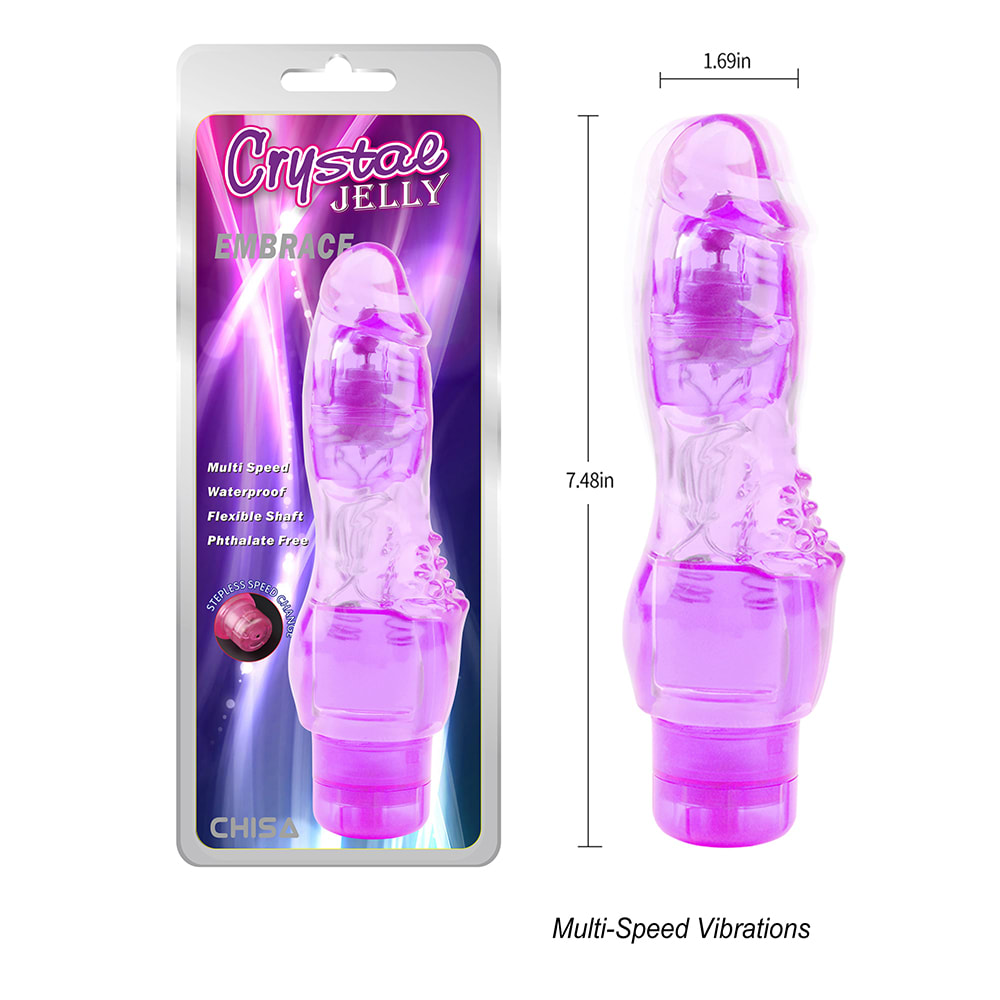 Vibrador Jelly Embrace morado 17 cm2