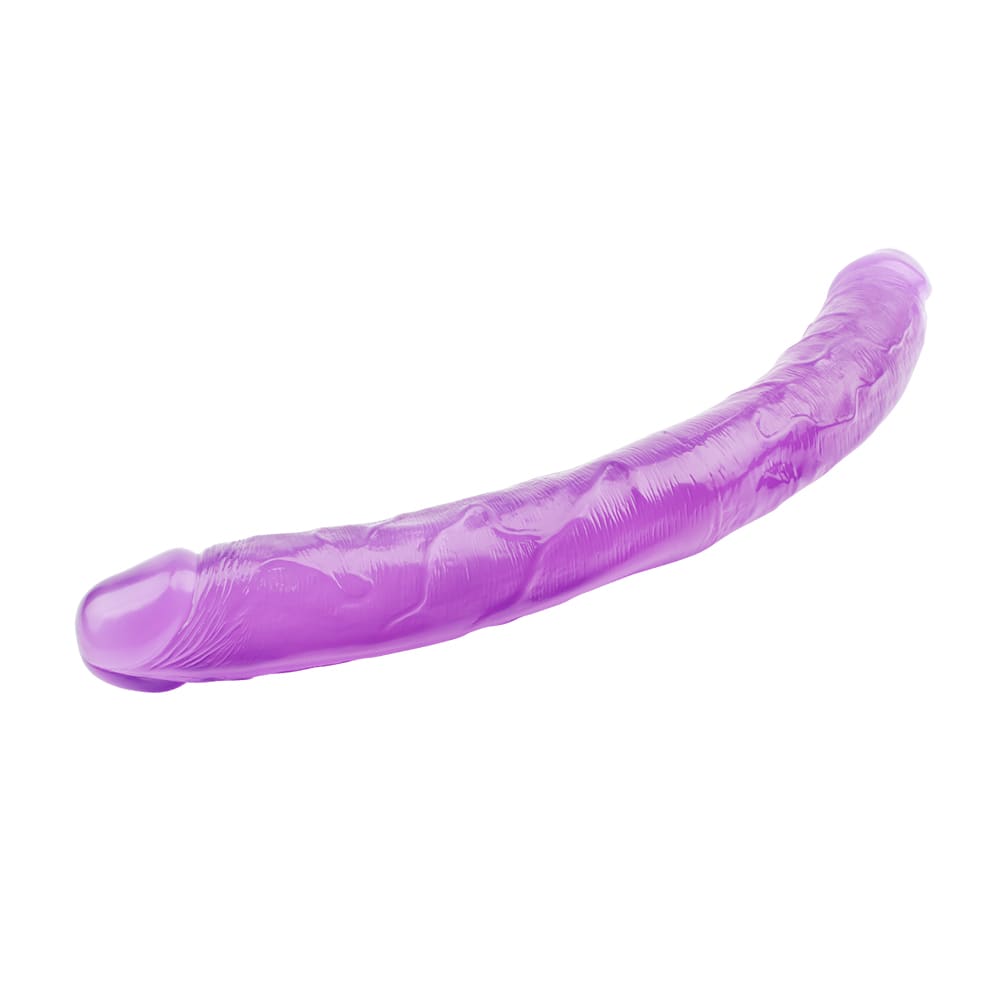 Dildo doble lésbico morado 46 cm4