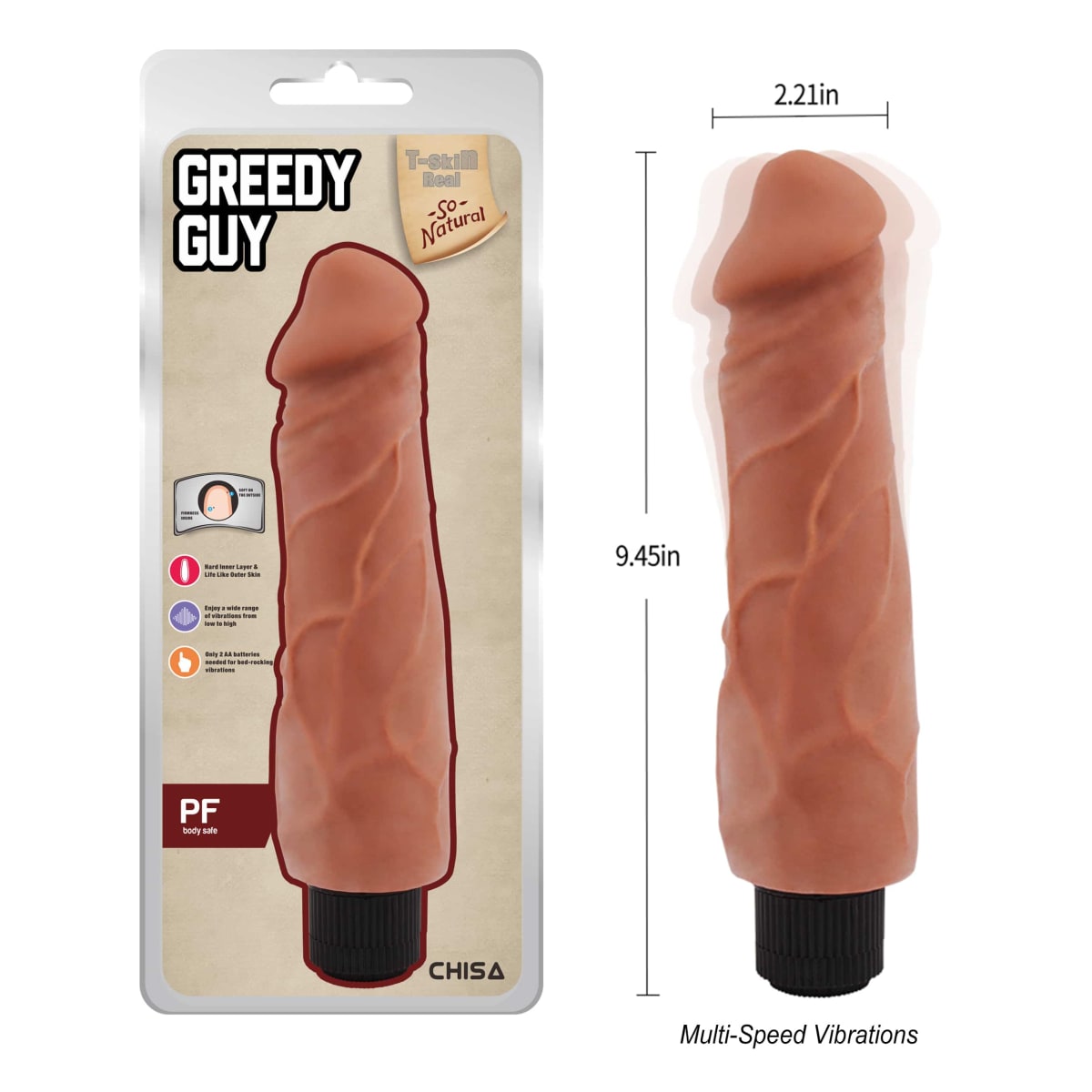 Vibrador realista Greddy Guy latin 22 cm3